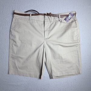 Women's Charlene City Shorts Plus Size 20W NWT Gloria Vanderbilt Tan Khaki Belt